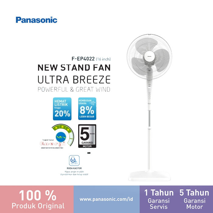 Panasonic Standing Fan ULTRA BREEZE 16 Inch EP4022W - Putih